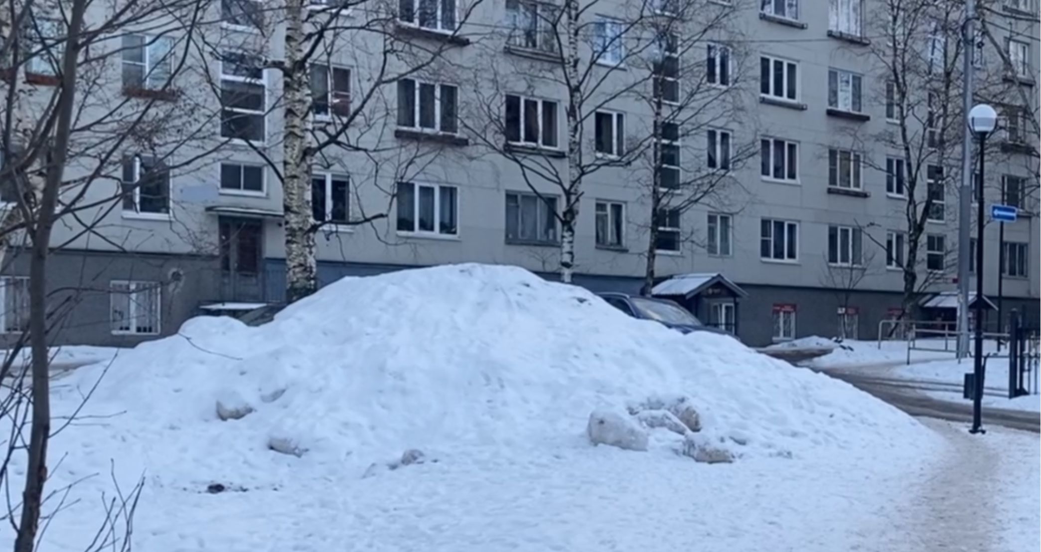Парк «Берёзовая роща» снова завален снегом